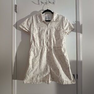 Urban Outfitters Cream Short Sleeve Romper